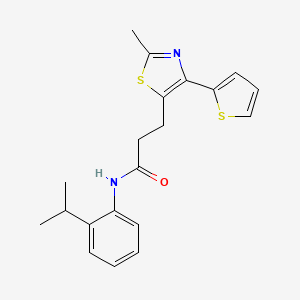 N-(2-isopropylphenyl)-3-(2-methyl-4-(thiophen-2-yl)thiazol-5-yl)propanamide