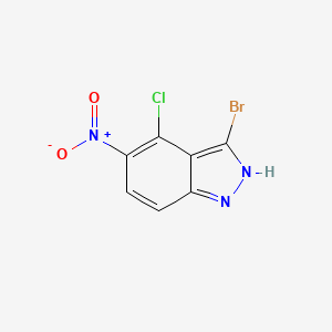 molecular formula C7H3BrClN3O2 B3210834 3-Bromo-4-chloro-5-nitro-1H-indazole CAS No. 1082040-14-9
