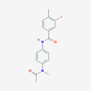 molecular formula C17H17IN2O2 B321086 N-{4-[acetyl(methyl)amino]phenyl}-3-iodo-4-methylbenzamide 