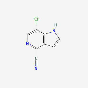 molecular formula C8H4ClN3 B3210895 7-chloro-1H-pyrrolo[3,2-c]pyridine-4-carbonitrile CAS No. 1082040-97-8