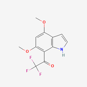 molecular formula C12H10F3NO3 B3210966 4,6-二甲氧基-7-三氟乙酰吲哚 CAS No. 1082042-11-2