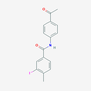 molecular formula C16H14INO2 B321100 N-(4-acetylphenyl)-3-iodo-4-methylbenzamide 
