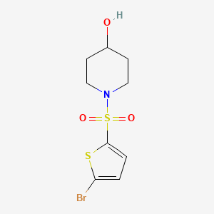 molecular formula C9H12BrNO3S2 B3211030 1-(5-Bromo-thiophene-2-sulfonyl)-piperidin-4-ol CAS No. 1082805-12-6