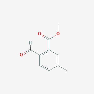 molecular formula C10H10O3 B3211064 Benzoic acid, 2-formyl-5-methyl-, methyl ester CAS No. 108293-46-5