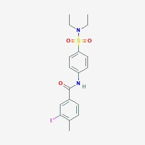 molecular formula C18H21IN2O3S B321110 N-[4-(diethylsulfamoyl)phenyl]-3-iodo-4-methylbenzamide 