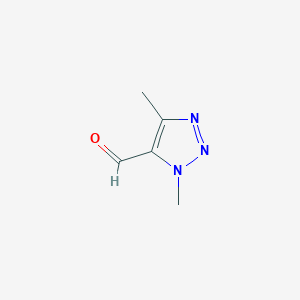 molecular formula C5H7N3O B3211116 1,4-dimethyl-1H-1,2,3-triazole-5-carbaldehyde CAS No. 1083223-99-7