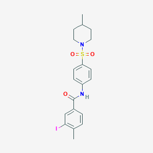 3-iodo-4-methyl-N-{4-[(4-methyl-1-piperidinyl)sulfonyl]phenyl}benzamide