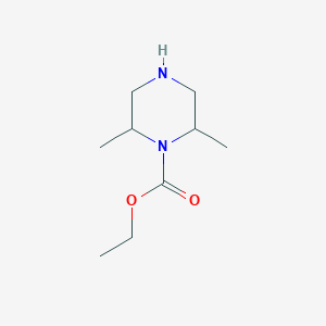 molecular formula C9H18N2O2 B3211124 Ethyl 2,6-dimethylpiperazine-1-carboxylate CAS No. 1083256-05-6