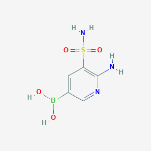 molecular formula C5H8BN3O4S B3211148 6-Amino-5-sulfamoylpyridine-3-boronic acid CAS No. 1083326-27-5