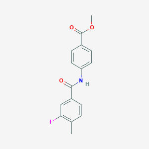 molecular formula C16H14INO3 B321117 Methyl 4-[(3-iodo-4-methylbenzoyl)amino]benzoate 