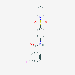 molecular formula C19H21IN2O3S B321118 3-iodo-4-methyl-N-[4-(1-piperidinylsulfonyl)phenyl]benzamide 