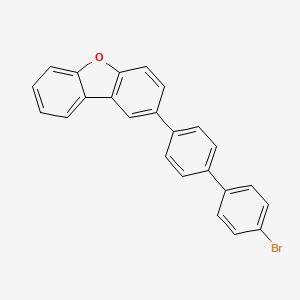 molecular formula C24H15BrO B3211190 Dibenzofuran, 2-(4'-bromo[1,1'-biphenyl]-4-yl)- CAS No. 1084334-69-9