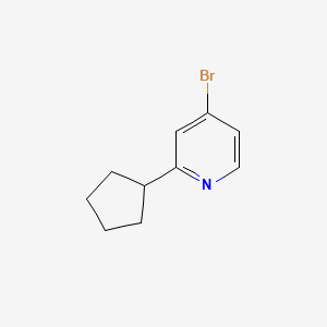 molecular formula C10H12BrN B3211257 4-Bromo-2-cyclopentylpyridine CAS No. 1086381-41-0