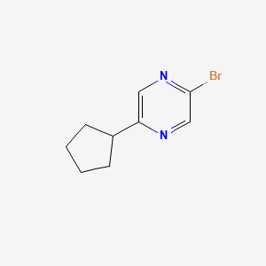 molecular formula C9H11BrN2 B3211285 2-Bromo-5-(cyclopentyl)pyrazine CAS No. 1086382-82-2