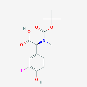 molecular formula C14H18INO5 B3211346 (S)-2-((tert-Butoxycarbonyl)(methyl)amino)-2-(4-hydroxy-3-iodophenyl)acetic acid CAS No. 1086703-05-0