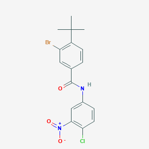 molecular formula C17H16BrClN2O3 B321140 3-bromo-4-tert-butyl-N-(4-chloro-3-nitrophenyl)benzamide 