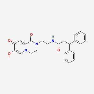 molecular formula C26H27N3O4 B3211514 N-(2-(7-methoxy-1,8-dioxo-3,4-dihydro-1H-pyrido[1,2-a]pyrazin-2(8H)-yl)ethyl)-3,3-diphenylpropanamide CAS No. 1091012-75-7