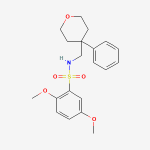 molecular formula C20H25NO5S B3211529 2,5-dimethoxy-N-((4-phenyltetrahydro-2H-pyran-4-yl)methyl)benzenesulfonamide CAS No. 1091049-90-9