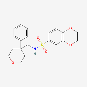 N-((4-phenyltetrahydro-2H-pyran-4-yl)methyl)-2,3-dihydrobenzo[b][1,4]dioxine-6-sulfonamide