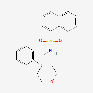 molecular formula C22H23NO3S B3211570 N-((4-phenyltetrahydro-2H-pyran-4-yl)methyl)naphthalene-1-sulfonamide CAS No. 1091107-55-9