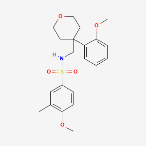 4-methoxy-N-((4-(2-methoxyphenyl)tetrahydro-2H-pyran-4-yl)methyl)-3-methylbenzenesulfonamide