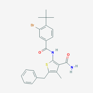 molecular formula C24H25BrN2O2S B321161 5-Benzyl-2-[(3-bromo-4-tert-butylbenzoyl)amino]-4-methyl-3-thiophenecarboxamide 