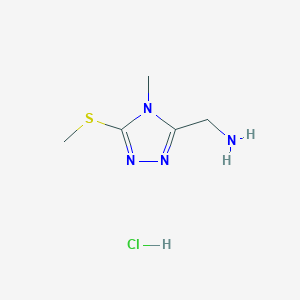 molecular formula C5H11ClN4S B3211625 (4-Methyl-5-(methylthio)-4H-1,2,4-triazol-3-YL)methanamine hydrochloride CAS No. 1092279-01-0
