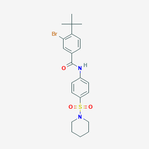 molecular formula C22H27BrN2O3S B321166 3-bromo-4-tert-butyl-N-[4-(1-piperidinylsulfonyl)phenyl]benzamide 