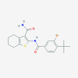 molecular formula C20H23BrN2O2S B321170 2-[(3-Bromo-4-tert-butylbenzoyl)amino]-4,5,6,7-tetrahydro-1-benzothiophene-3-carboxamide 