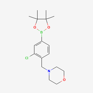 4-[[2-Chloro-4-(4,4,5,5-tetramethyl-1,3,2-dioxaborolan-2-yl)phenyl]methyl]morpholine