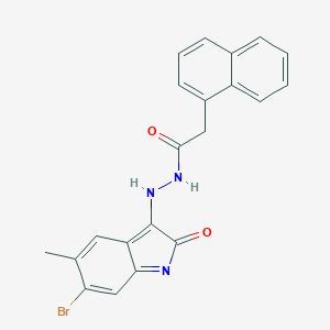 molecular formula C21H16BrN3O2 B321172 N'-(6-bromo-5-methyl-2-oxoindol-3-yl)-2-naphthalen-1-ylacetohydrazide 