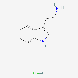 molecular formula C12H16ClFN2 B3211722 2-(7-Fluoro-2,4-dimethyl-1H-indol-3-yl)ethanamine hydrochloride CAS No. 1092791-36-0