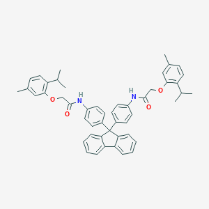molecular formula C49H48N2O4 B321180 2-(2-isopropyl-5-methylphenoxy)-N-{4-[9-(4-{[(2-isopropyl-5-methylphenoxy)acetyl]amino}phenyl)-9H-fluoren-9-yl]phenyl}acetamide 