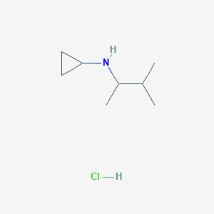 molecular formula C8H18ClN B3211810 N-(3-methylbutan-2-yl)cyclopropanamine hydrochloride CAS No. 1093403-67-8