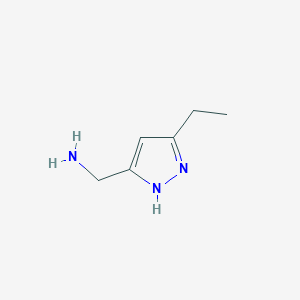 molecular formula C6H11N3 B3211817 (3-ethyl-1H-pyrazol-5-yl)methanamine CAS No. 1093430-33-1