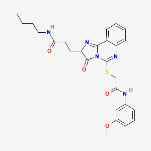 molecular formula C26H29N5O4S B3211965 N-butyl-3-[5-({[(3-methoxyphenyl)carbamoyl]methyl}sulfanyl)-3-oxo-2H,3H-imidazo[1,2-c]quinazolin-2-yl]propanamide CAS No. 1095323-80-0