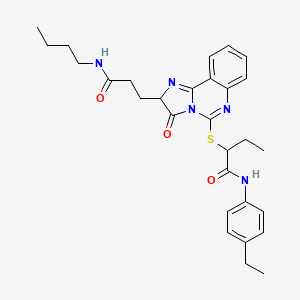 2-({2-[2-(butylcarbamoyl)ethyl]-3-oxo-2H,3H-imidazo[1,2-c]quinazolin-5-yl}sulfanyl)-N-(4-ethylphenyl)butanamide