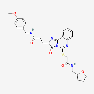 N-[(4-methoxyphenyl)methyl]-3-{3-oxo-5-[({[(oxolan-2-yl)methyl]carbamoyl}methyl)sulfanyl]-2H,3H-imidazo[1,2-c]quinazolin-2-yl}propanamide