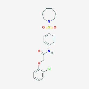 molecular formula C20H23ClN2O4S B321206 N-[4-(1-azepanylsulfonyl)phenyl]-2-(2-chlorophenoxy)acetamide 