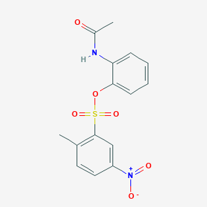 molecular formula C15H14N2O6S B3212099 2-Acetamidophenyl 2-methyl-5-nitrobenzene-1-sulfonate CAS No. 1095364-52-5