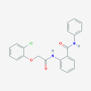 molecular formula C21H17ClN2O3 B321210 2-{[(2-chlorophenoxy)acetyl]amino}-N-phenylbenzamide 