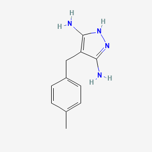molecular formula C11H14N4 B3212113 4-(4-methylbenzyl)-1H-pyrazole-3,5-diamine CAS No. 109547-61-7