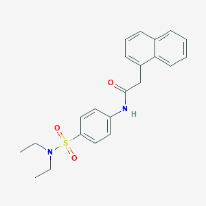 molecular formula C22H24N2O3S B321214 N-{4-[(diethylamino)sulfonyl]phenyl}-2-(1-naphthyl)acetamide 