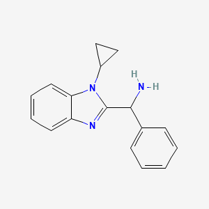 molecular formula C17H17N3 B3212166 C-(1-Cyclopropyl-1H-benzoimidazol-2-yl)-C-phenyl-methylamine CAS No. 1096936-82-1