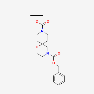 molecular formula C21H30N2O5 B3212225 4-Benzyl 9-tert-butyl 1-oxa-4,9-diazaspiro[5.5]undecane-4,9-dicarboxylate CAS No. 1097920-69-8