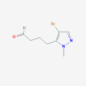 molecular formula C8H11BrN2O B3212227 4-(4-bromo-1-methyl-1H-pyrazol-5-yl)butanal CAS No. 109801-19-6