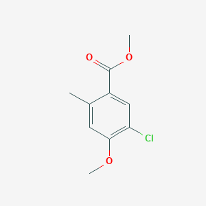 molecular formula C10H11ClO3 B3212228 Benzoic acid, 5-chloro-4-methoxy-2-methyl-, methyl ester CAS No. 109803-48-7