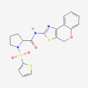 molecular formula C19H17N3O4S3 B3212276 N-(4H-chromeno[4,3-d]thiazol-2-yl)-1-(thiophen-2-ylsulfonyl)pyrrolidine-2-carboxamide CAS No. 1098639-84-9