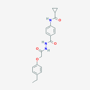 molecular formula C21H23N3O4 B321228 N-[4-({2-[(4-ethylphenoxy)acetyl]hydrazino}carbonyl)phenyl]cyclopropanecarboxamide 