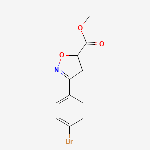 molecular formula C11H10BrNO3 B3212299 Methyl 3-(4-bromophenyl)-4,5-dihydroisoxazole-5-carboxylate CAS No. 109888-47-3